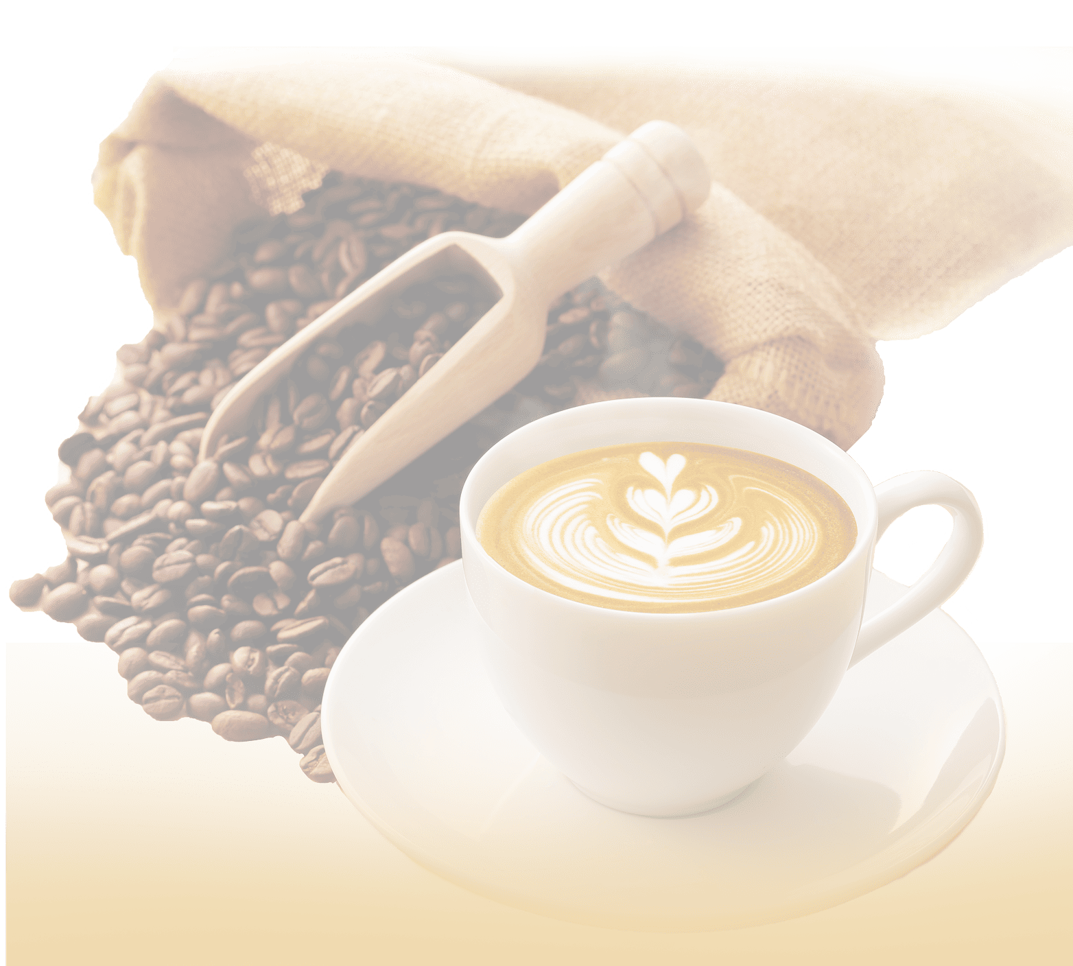 透過したカフェラテの画像