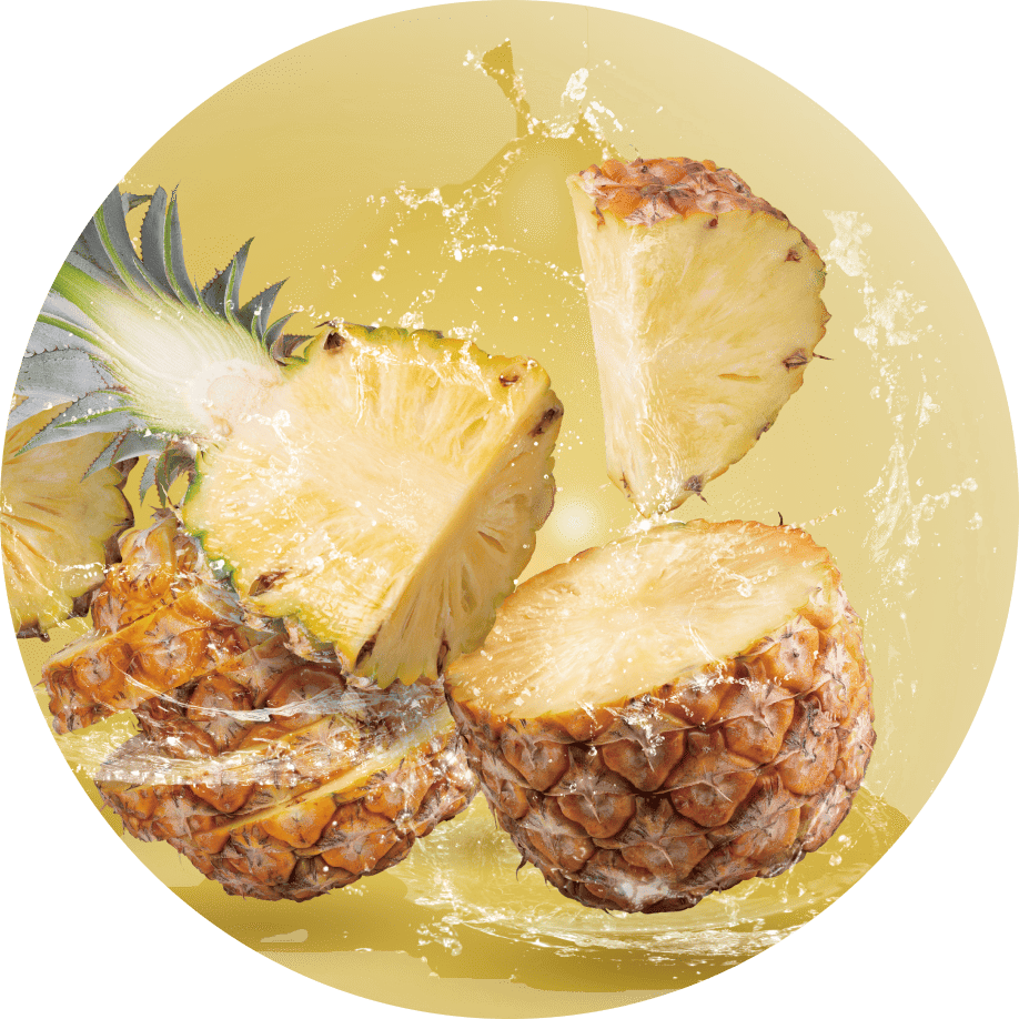 丸いパイナップルの画像