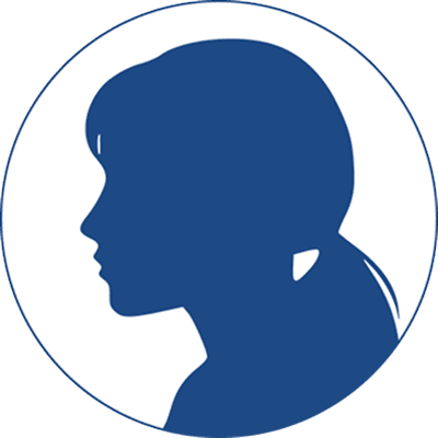 女性の青色の影