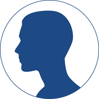 女性の青色の影